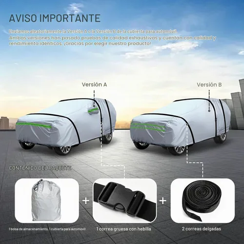 Vista 2 de Funda universal completa para automóvil, 6 capas para exteriores, cubierta gruesa para todo tipo de clima, protector solar, impermeable, a prueba