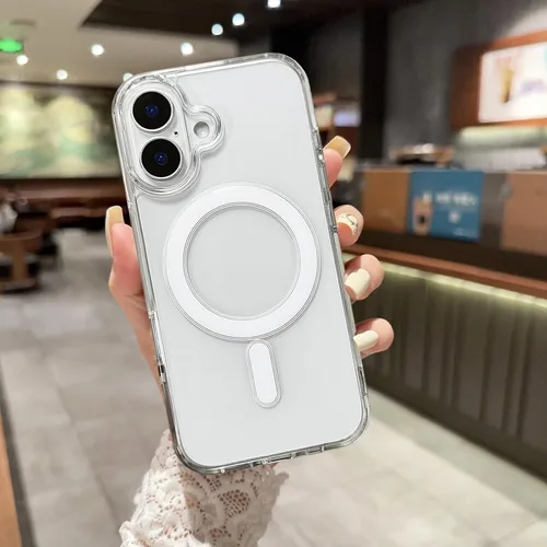 Vista 33 de Funda magnética transparente compatible con iPhone 11, lujosa funda MagSafe transparente a prueba de golpes con protector completo de lente