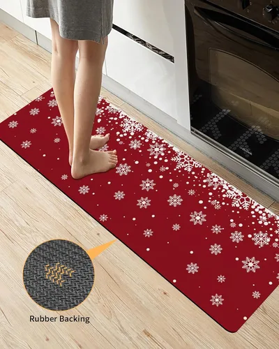 Vista 3 de Tapete de baño de copos de nieve de fantasía para bañera, antideslizante, de secado rápido y absorbente, tierra de diatomeas, fregadero, dormitorio