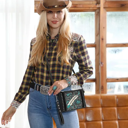 Vista 2 de Montana West Bolso bandolera occidental para mujer bolso de hombro