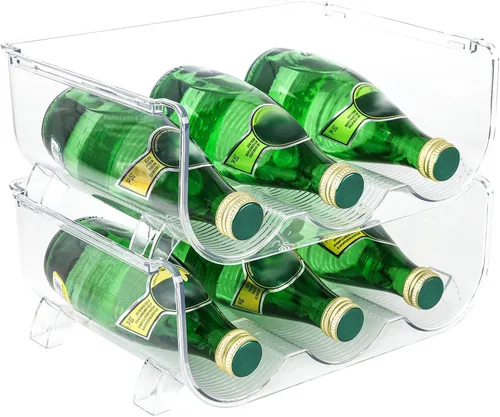 Vista 5 de Organizador de botellas de agua, soporte de almacenamiento para organización de cocina, nevera, despensa, armario, encimera, armario, estante