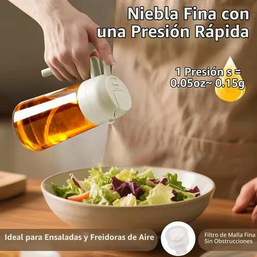 Vista 3 de SWEET VIEW Pulverizador de aceite para cocinar 16oz/470ml Blanco