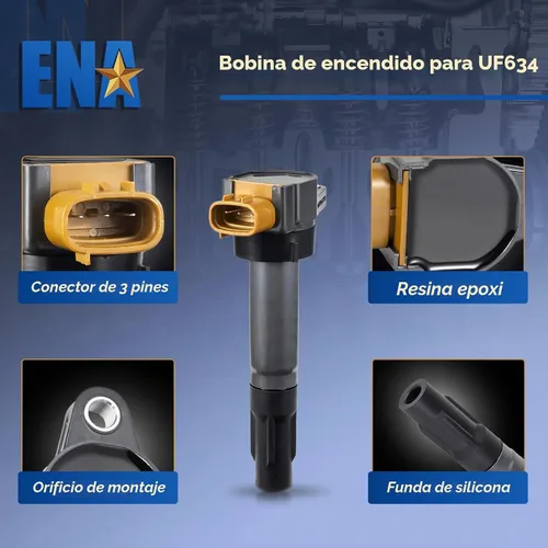 Vista 2 de ENA Juego de 4 bobinas de encendido compatibles con Suzuki 2009 2010 2011 2012 2013 Grand Vitara 2.4L, 2010 2011 2012 2013 SX4 2.0L, 2010-2013