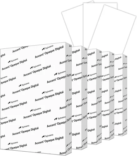 Vista 3 de Accent 188560C - Papel de cartulina blanco opaco de 8,5 x 11 pulgadas, 65 libras, 176 g/m² – 2500 hojas (10 resmas) – Cartulina lisa de peso medio