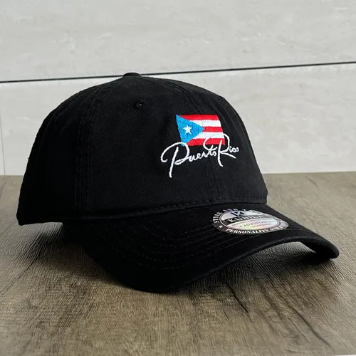 Vista 7 de Sombreros de Puerto Rico para hombres y mujeres, gorra de béisbol bordada ajustable para papá Sombrero para papá de Puerto Rico Negro