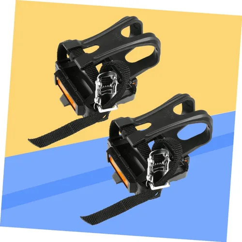 Vista 7 de BESPORTBLE Correa para pedal de bicicleta, clip de nailon para el dedo del pie para carretera montaña negro agujero reflectante ajuste pedales