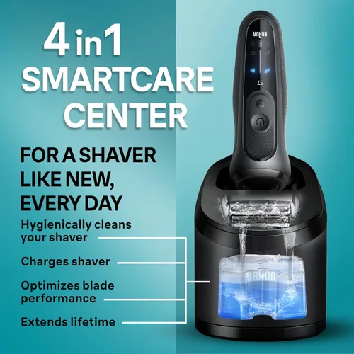 Vista 8 de Braun Series 7 - Afeitadora eléctrica para hombres, maquinilla de afeitar húmeda y seca, centro de limpieza y carga SmartCare 4 en 1, accesorio