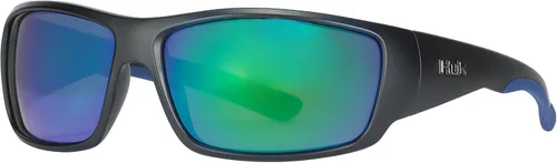 Vista 11 de HUK Gafas de sol, lentes polarizadas con marcos de rendimiento, gafas de sol para pesca, deportes y exteriores (Challenge) Espejo azul/negro mate