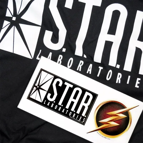 Vista 6 de Popfunk Classic Flash Star Labs Superhero STAR Laboratories Sudadera con capucha y calcomanías