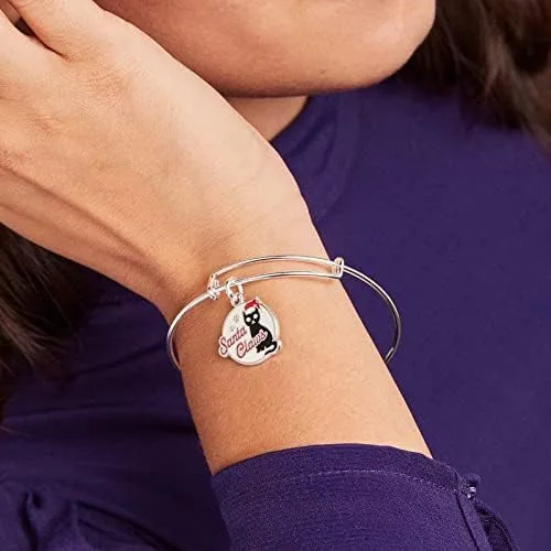 Vista 3 de Alex and Ani Brazalete extensible navideño para mujer, dijes de Navidad, acabado brillante, 2 a 3.5 pulgadas
