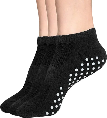 Vista 3 de DIBAOLONG 9 Pack Non Slip Yoga Socks for Women with Grips, Anti-Skid Gripper Socks Pilates Barre Fitness Ankle Socks (8-10)