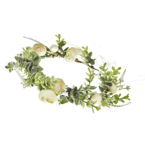 Vista 2 de Floral Fall Corona de flores suculentas, tocado de hoja verde, boda nupcial, eucalipto, halo, accesorios para fotos de maternidad, FL-01