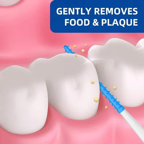 Vista 5 de VINSULLA Palillos de hilo dental para limpieza de dientes, cepillos interdentales desechables fáciles de usar con estuche de transporte conveniente