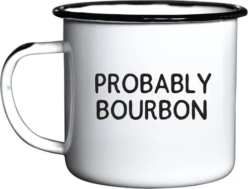 Vista 2 de Swag Brewery Probably Bourbon - Taza de café esmaltada, taza de oficina o campamento para papás, madres, hombres, mujeres, jubilados, amigos