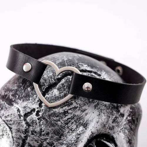 Vista 6 de Eigso - Gargantilla vintage de cuero sintético con remaches y picos, estilo punk, gótico, ajustable