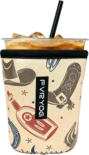 Vista 175 de Reusable Insulated Neoprene Iced Coffee Sleeves for Iced Coffee Cups, Coffee Coolies sleeves for Iced & Hot Drinks