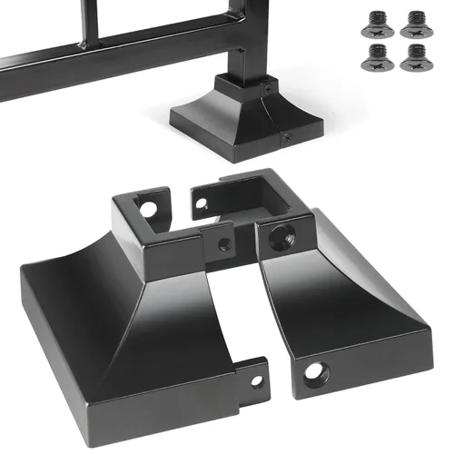 Vista 26 de Paquete de 4 cubiertas de base de poste de cubierta de aleación de aluminio (base de poste de 1 x 1 pulgada x 3.35 pulgadas), para pasamanos, Blanco