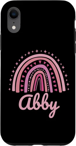 Vista 24 de Abby Name Personalized Funny Women Pink Rainbow Abby Case for iPhone 16
