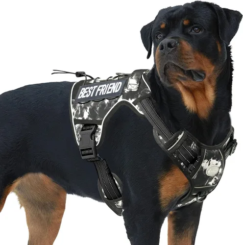 Vista 38 de Auroth - Arnés táctico para perros pequeños y medianos, sin tirones, arnés ajustable para mascotas, reflectante, K9, entrenamiento, trabajo