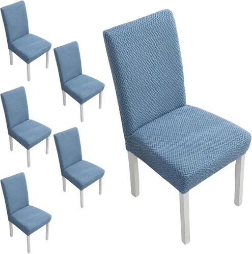 Vista 22 de Fundas elásticas para sillas de comedor, fundas de asiento para sillas de comedor, juego de 4/6 fundas para sillas de cocina para el hogar, hotel