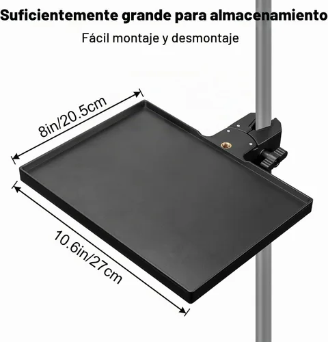Vista 2 de Koolehaoda Bandeja de soporte para micrófono con soporte para teléfono