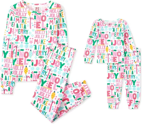 Vista 53 de The Children's Place Pijama de Navidad unisex para bebé, algodón