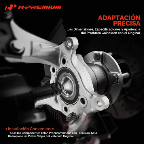 Vista 8 de A-Premium Conjunto de nudillo de dirección y cubo de cojinete de rueda delantero izquierdo compatible con Toyota Corolla 2009-2018, Matrix