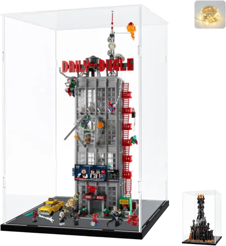 Vista 33 de Vitrina de acrílico transparente engrosada para coleccionables de Lego 75328 75976 Minifigure, caja transparente de autoensamblaje a prueba de polvo