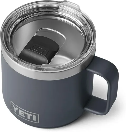 Vista 13 de YETI Rambler - Taza apilable de 14 onzas, aislada al vacío, de acero inoxidable con tapa MagSlider Stackable Violeta ultramar