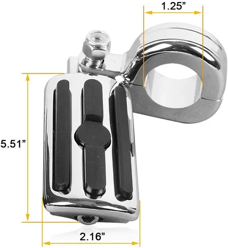 Vista 2 de Green-L Estriberas universales para motocicleta de 1 1/4 pulgadas con abrazadera P para Harley Sportster Softail Dyna Touring Road King Street Glide