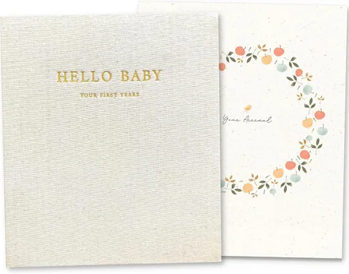 Vista 11 de Peachly Libro de recuerdos unisex para bebé, recuerdo minimalista para el primer año para los hitos, libro de bebé moderno y estético Scandi