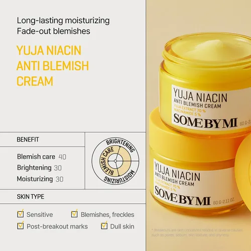 Vista 4 de SOME BY MI Yuja Niacin - Crema antimanchas – 2.02 onzas, 2.0 fl oz – Crema hidratante facial coreana de niacinamida al 5% para iluminar la piel