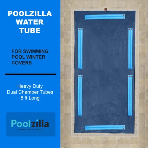 Vista 3 de Poolzilla Tubo de agua de doble cámara resistente de 8 pies para cubiertas de invierno de piscina, paquete de 6