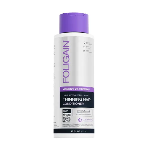 Vista 6 de Foligain Acondicionador de triple acción para adelgazar el cabello, acondicionador voluminizador para mujeres, 8 onzas líquidas.