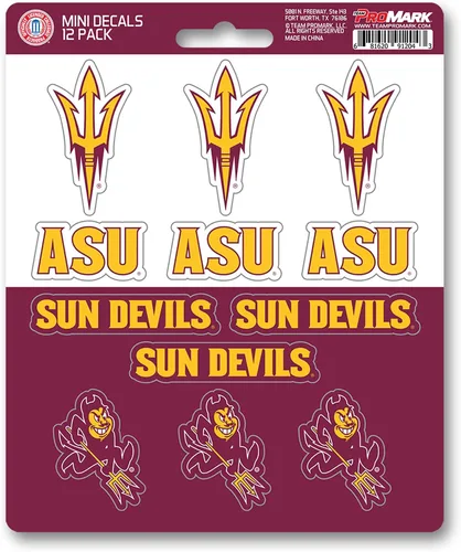Vista 4 de FANMATS NCAA - Juego de calcomanías unisex para adolescentes, paquete mini de 12