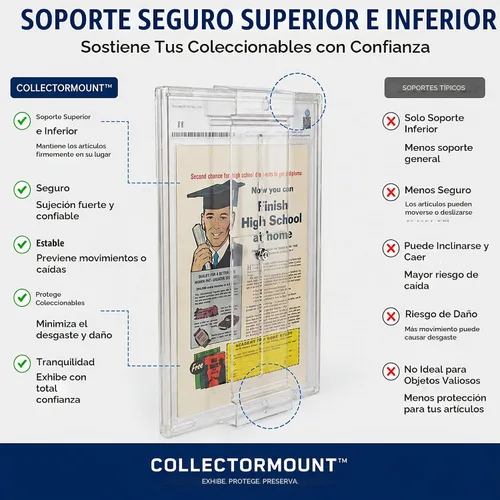 Vista 5 de CollectorMount Soporte para cómic, 5 unidades, soporte para cómics o exhibición de montaje en pared, invisible y ajustable Patented Adjustable