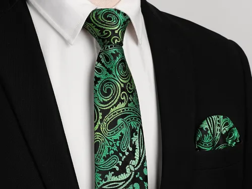 Vista 42 de HISDERN Corbatas para hombre, corbata de cachemira y bolsillo cuadrado tejido clásico floral para hombre, corbata de fiesta de boda