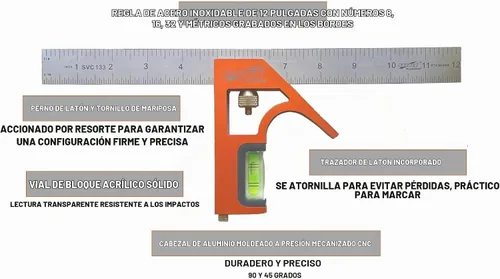 Vista 6 de Swanson SVC133 Savage - Cuadrado combinado (12 pulgadas)