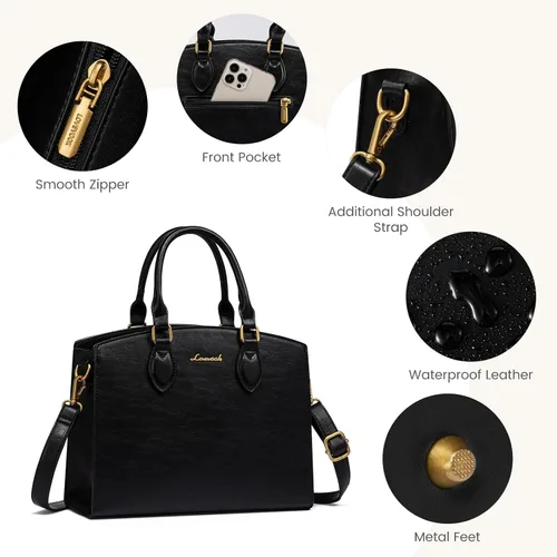 Vista 5 de LOVEVOOK Monederos y bolsos para mujer, bolso de hombro vintage moderno, bolso de mano de piel sintética, bolso de mano mediano para mujer