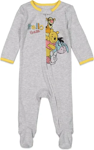 Vista 2 de Disney Winnie the Pooh Lion King Monsters Inc. Pixar Toy Story Baby Paquete de 2 overoles Sleep N' Play para recién nacidos hasta niños pequeños