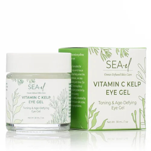Vista 8 de Sea-el Vitamina C Kelp Gel tonificante y antiedad para el cuidado de la piel para hinchazón, bolsas debajo de los ojos y ojeras, refrescante brillo