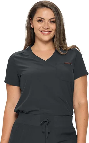 Vista 2 de Camiseta médica para mujer con un bolsillo para mujer