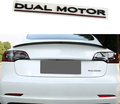 Vista 14 de YHCDSEA Emblema de doble motor para decoración a cuadros compatible con Tesla Model 3 Y X S accesorios (A-Plaid)