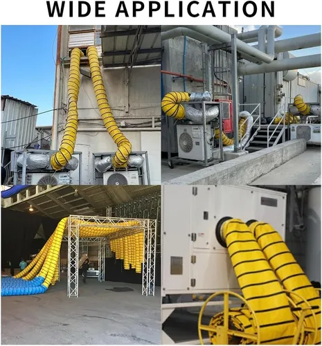Vista 7 de Tubo flexible de PVC de 16 pies con gancho en S y soporte de acero HAVC para ventilador de 8 pulgadas ventilador y ventilador de escape