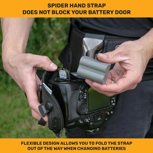 Vista 3 de SPIDER HOLSTER Correa de mano para cámara SpiderPro v2 con montaje a presión y correa de muñeca opcional, compatible con DSLR y sin espejo