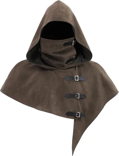 Vista 7 de FURPHI Capucha medieval con hebillas renacentistas para hombres y mujeres, accesorios de disfraz de Halloween