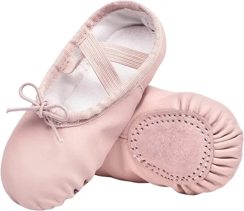 Vista 8 de Stelle Ballet Shoes for Girls Boys Close-Fit PU Professional Dance Slippers for Toddler/Little Kid/Big Kid
