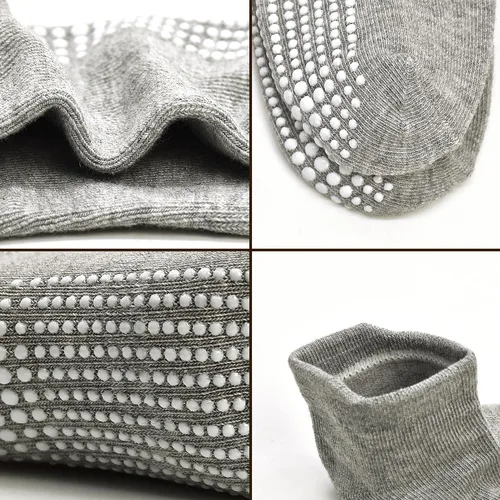 Vista 6 de ELUTONG - Calcetines antideslizantes para niños pequeños, paquete de 12 pares, calcetines de tobillo con agarre para bebés, niños y niñas de 0 a 7