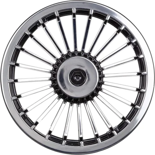 Vista 2 de 8 "Golf Cart Turbine Wheel Covers Hub Caps (juego De 4) - Negro/Plata