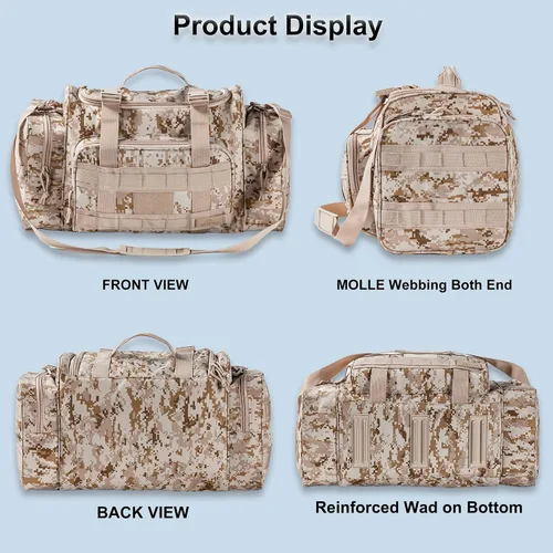Vista 3 de AB Tactical Series Duffle Bag Gym Travel Senderismo y Trekking Bolsa de deportes Bolsa de caza y pesca, Desert Digi Camuflaje 2, Bolsa de lona